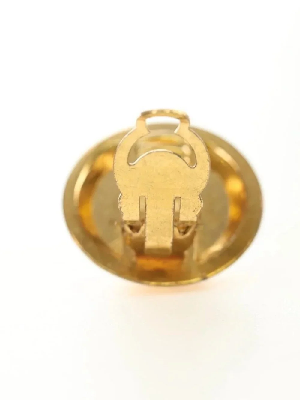 CHANEL Earring metal Gold CC Auth 185854M
